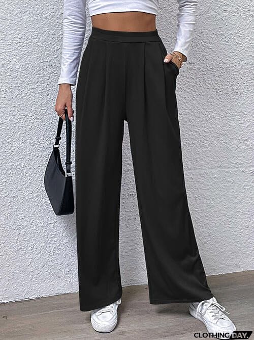High Waist Straight Pants