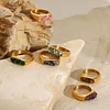 Chic Natural Stones Golden Rings