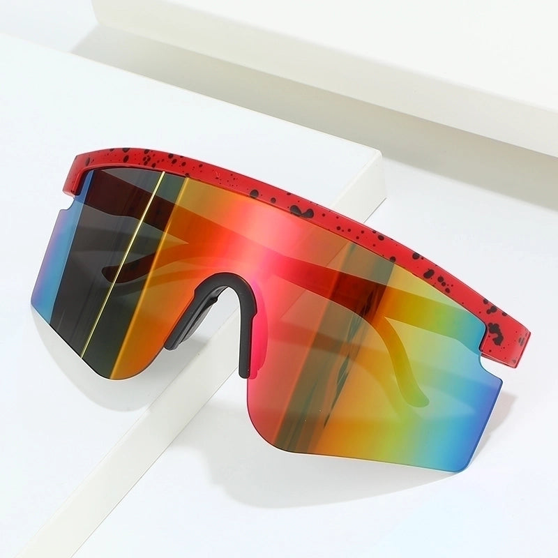 Sports Gradient Color Pc Uv Protection Sport Biker Half Frame Clips Glasses