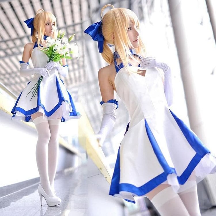 Anime Fate/ZERO Cosplay Saber Lily Cosplay Sweet Lolita Dress SP16506