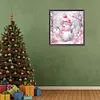 Winter Pink Snowman-Full Round Diamond Painting 30*30CM