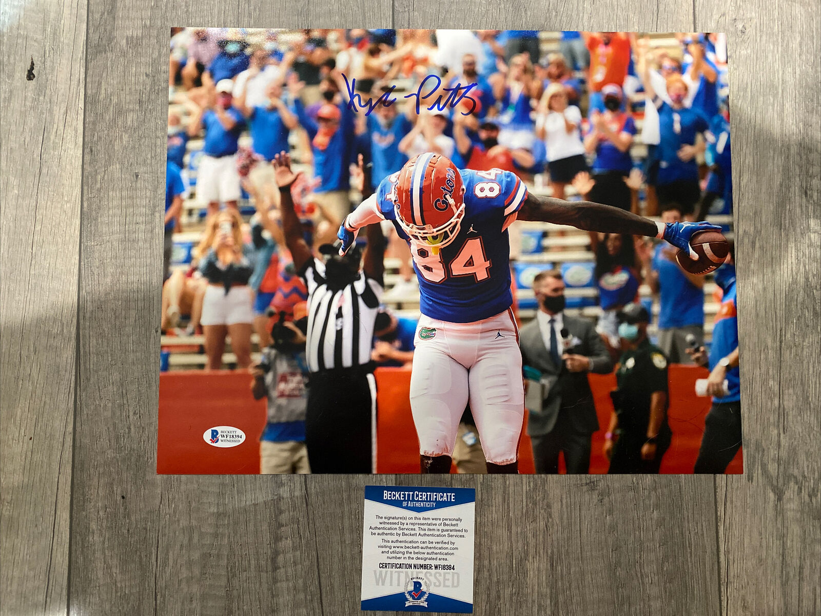 KYLE PITTS FLORIDA GATORS SIGNED 11x14 Photo Poster painting Beckett WITNESS NFL Draft