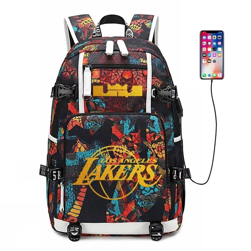 Buzzdaisy Basketball #2 USB Charging Backpack School NoteBook Laptop Travel Bags