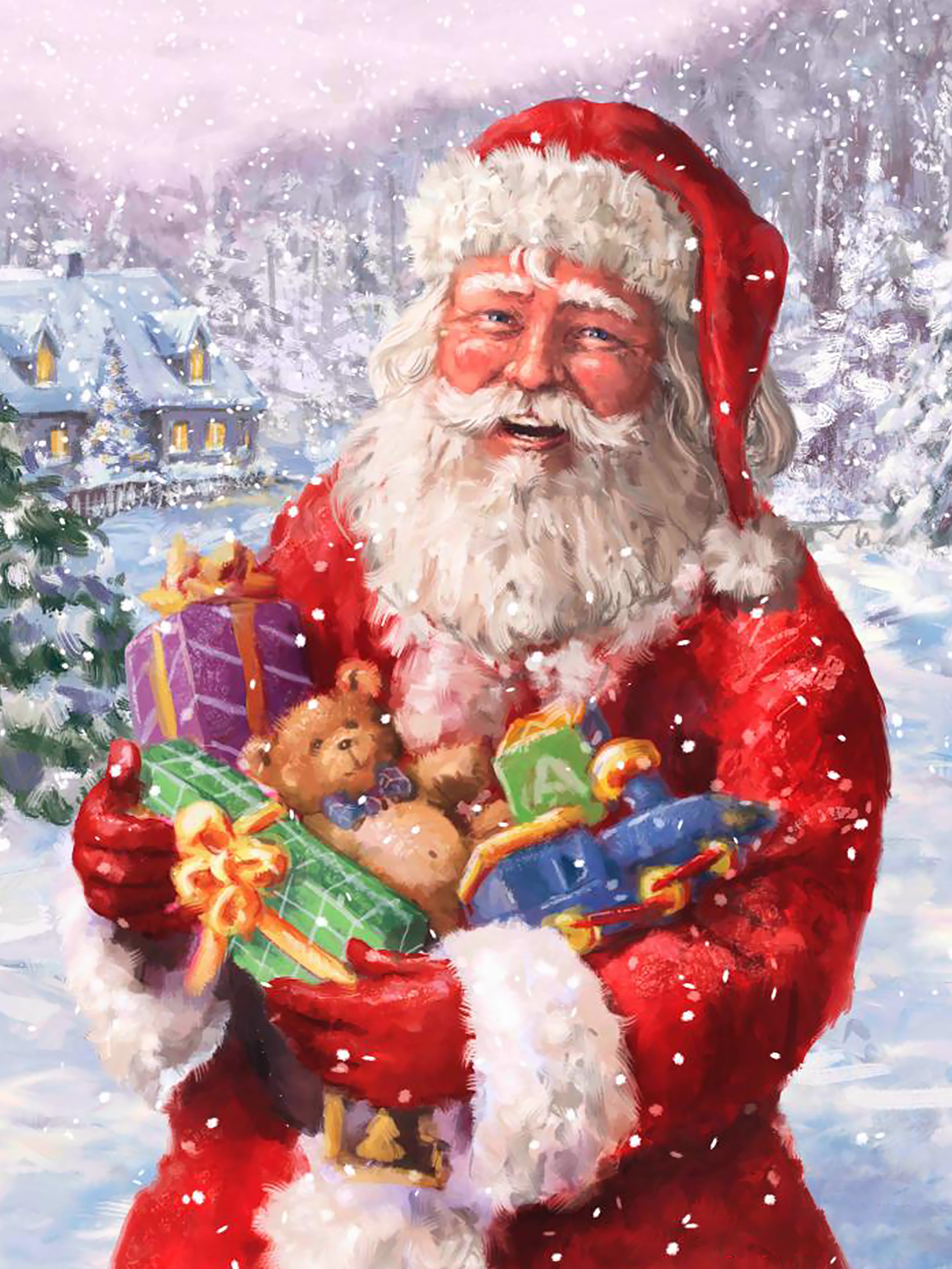Christmas Santa Claus Snowman 40*50CM(Canvas) Full Round Drill Diamond Painting gbfke
