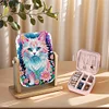 (US Local)DIY Cat Diamond Painting Kit Rotatable Mirror w Diamond Painting Jewelry Box