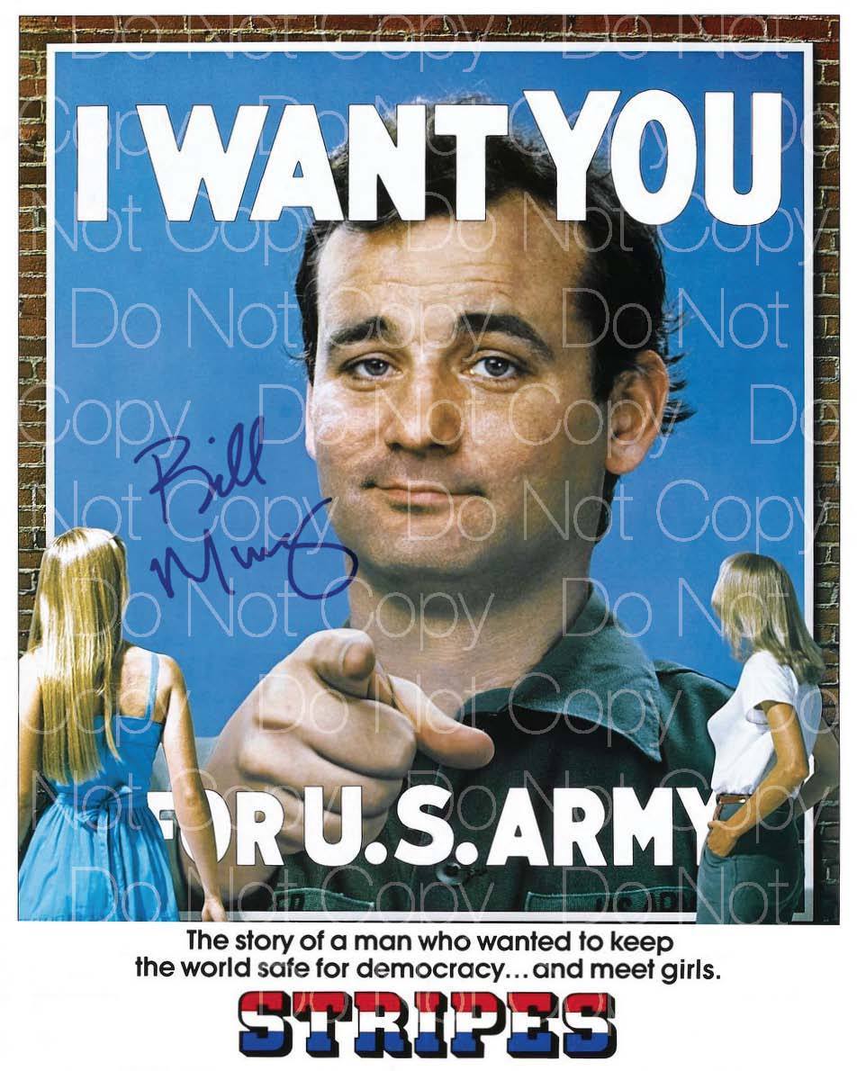 Stripes signed Bill Murray 8X10 Photo Poster painting picture poster autograph RP