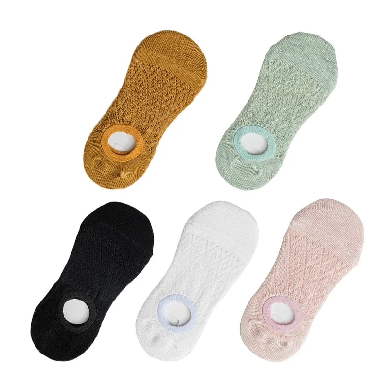 5 Pairs/Set Women Silicone Non-slip Invisible Socks Summer Solid Color Mesh Ankle Boat Socks Female Cotton Slipper No Show Socks