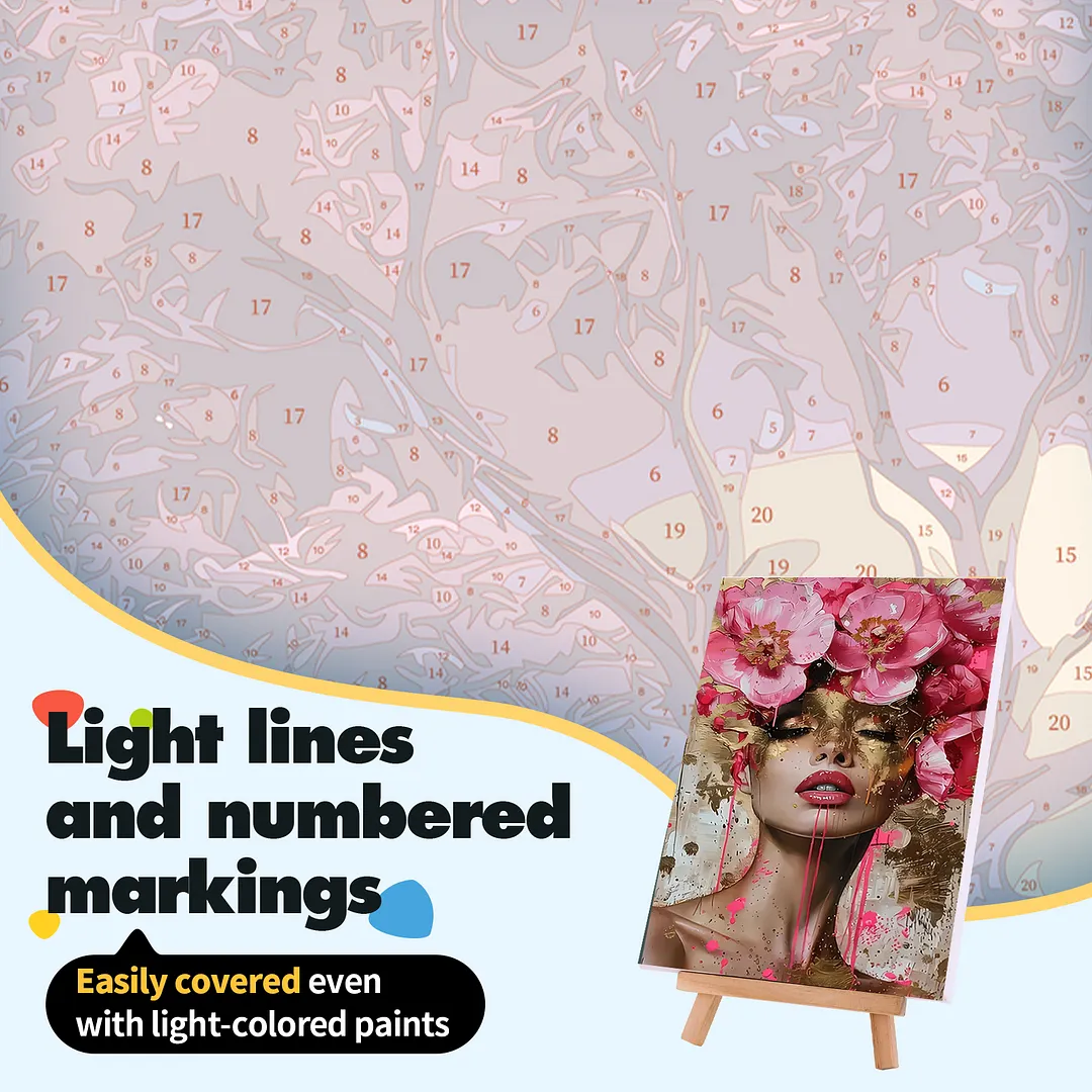 Elegant Woman DIY Paint By Numbers Kit on Canvas 40x50cm Without Frame Paint by Numbers Kits Drawing Paintwork for Beginners Adults Gift Home Wall Decor