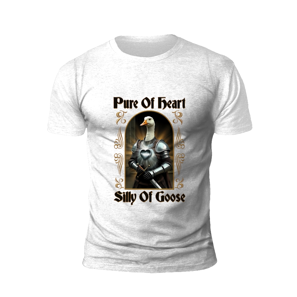 Pure of Heart, Silly of Goose: Whimsical Knight T-Shirt