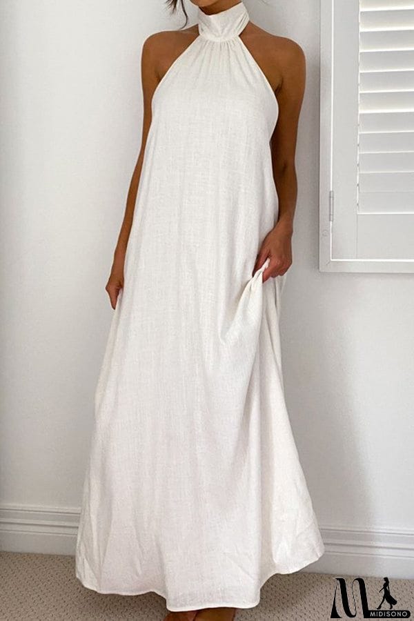 MidiSono - Fashion Halter Neck Long Backless Dress