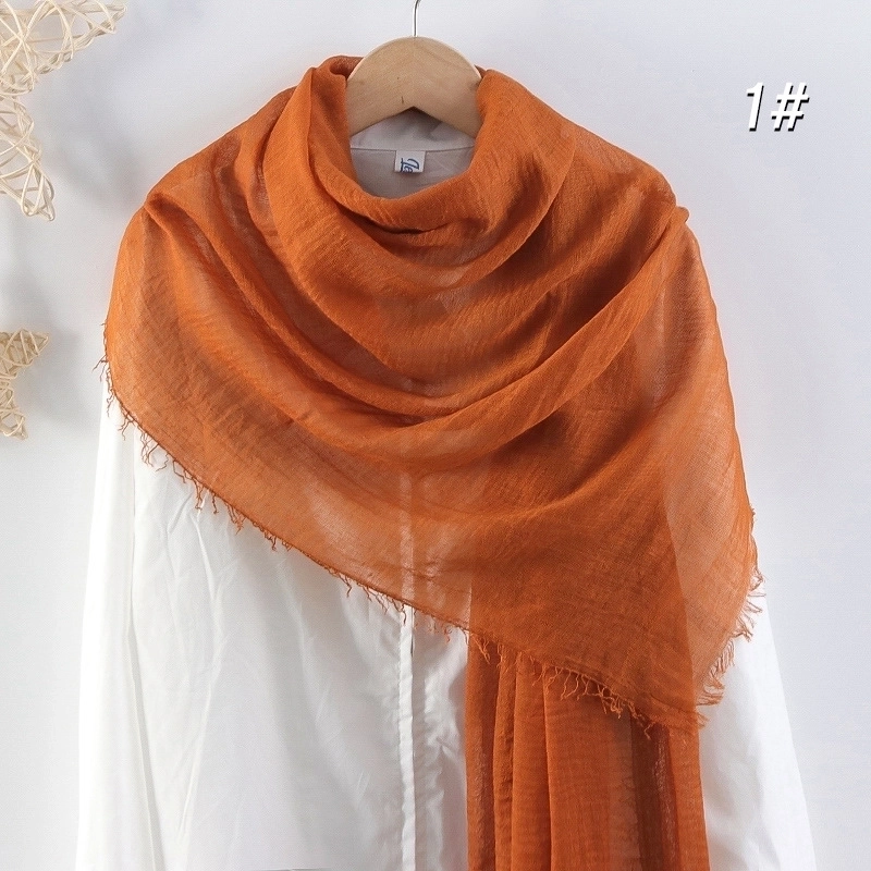 Women’s Elegant Basic Solid Color Cotton And Linen Scarf