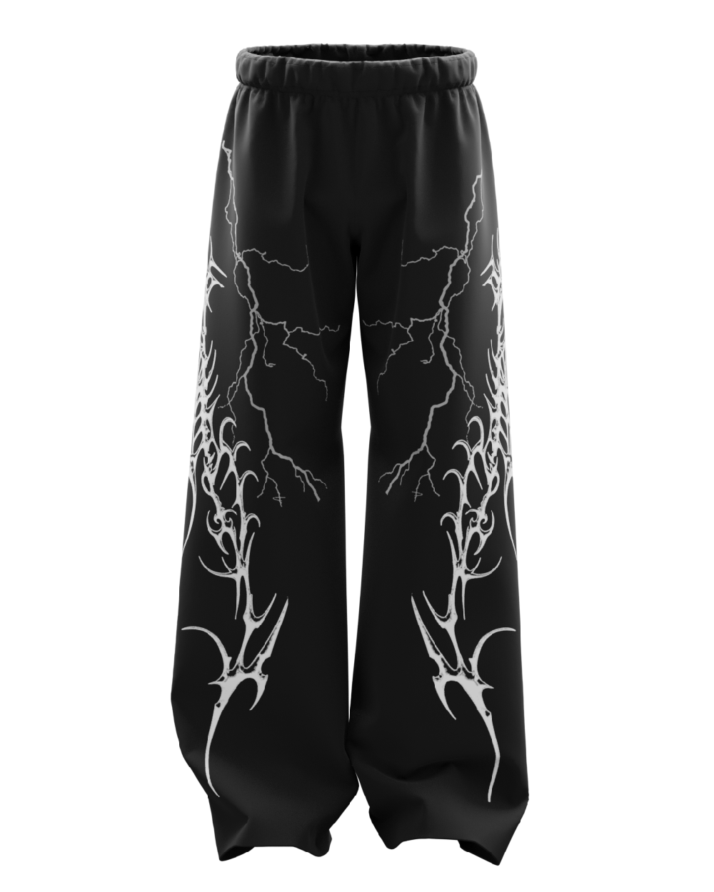 Typhoon Black Unisex Straight Fit Baggy Pants