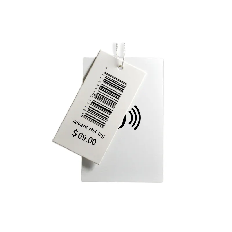 Paper RFID Clothing Retail Management Printed Group Read UCODE 9 UHF RFID Hang Tag