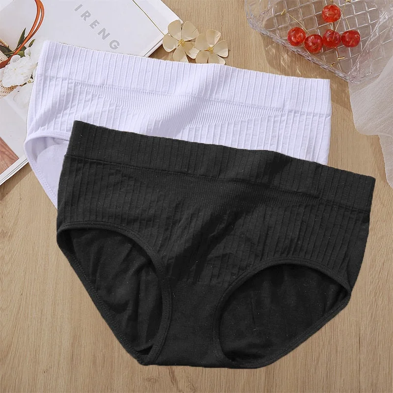 2PCS Panties Set Bodyshaper Panties Women's Underwear Sexy Briefs Female Underpants Seamless Pantys Intimates Lingerie 8 Colors