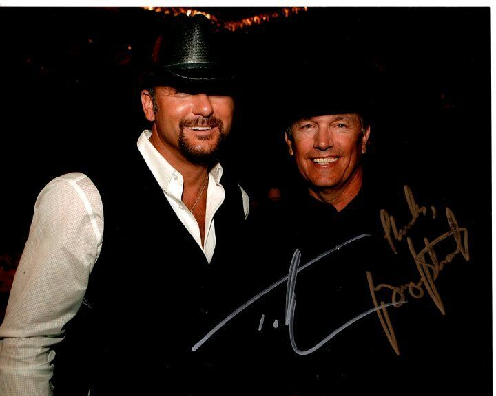 TIM MCGRAW and GEORGE STRAIT signed autographed Photo Poster painting RARE!!!