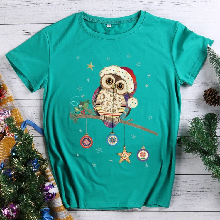 Christmas owl  T-shirt Tee -607370-Annaletters