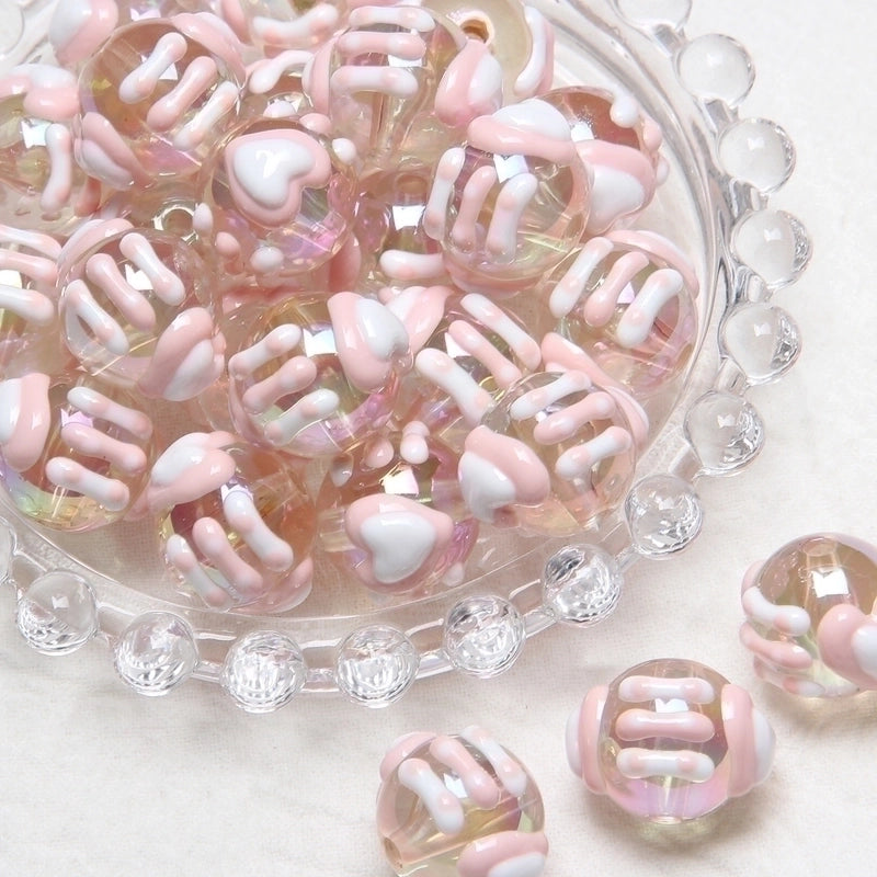 5 Pieces Summer New Heavy Oil Hand-Painted Beads Diy Beaded Diy Mobile Phone Chain Car Hanging Bag Hanging Chain Head Rope Beads