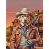 Handsome Cowboy Animal-Full Round Diamond Painting 30*40CM