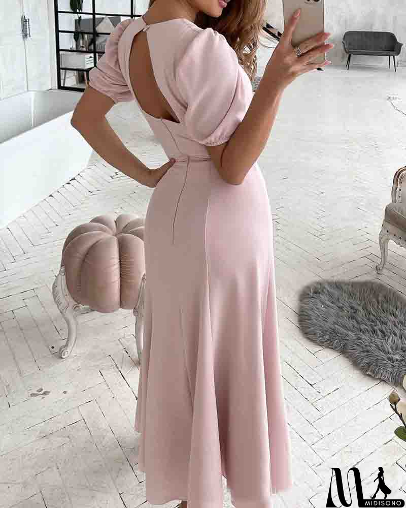 MidiSono - Fashion Short Sleeve Split Dress