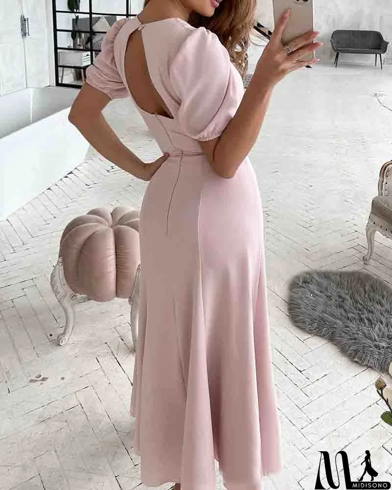 MidiSono - Fashion Short Sleeve Split Dress