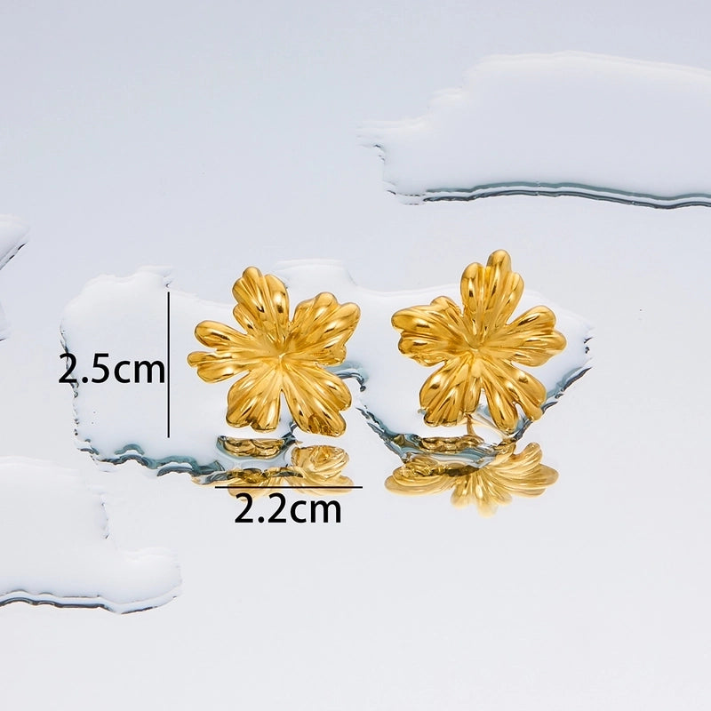 1 Pair Minimalist Geometric Plating Titanium Steel 18K Gold Plated Ear Studs