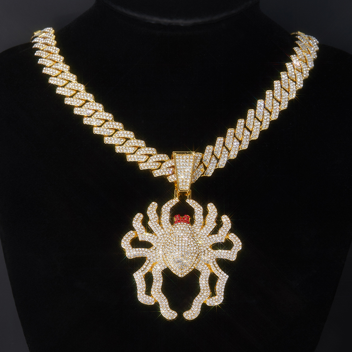 Sopula Hip Hop Spider Halloween Diamond Cuban Necklace - SOPULA