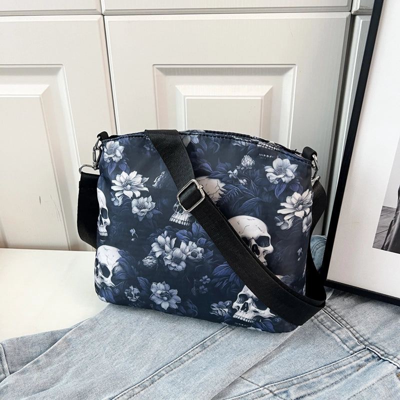 Halloween Women’s Skull Streetwear Square Zipper Shoulder Bag Underarm Bag