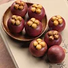 Solid wood mangosteen carving creative hand-held pieces Home desktop small ornaments