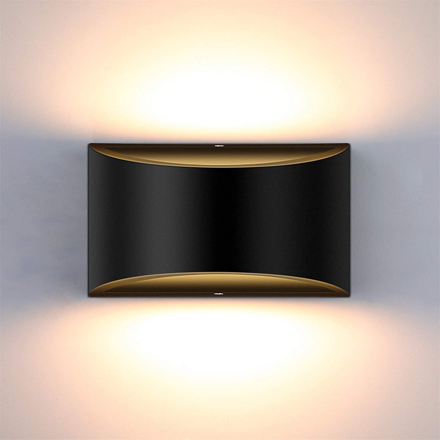 Synslinie Barber Nonsens Lightess Modern LED Wall Sconce Dimmable Up Down Wall Lamp Black Indoor  Wall Lights 12W Hallway Wall Mounted Lighting Fixtures for Living Room  Bedroom Stair, Warm White