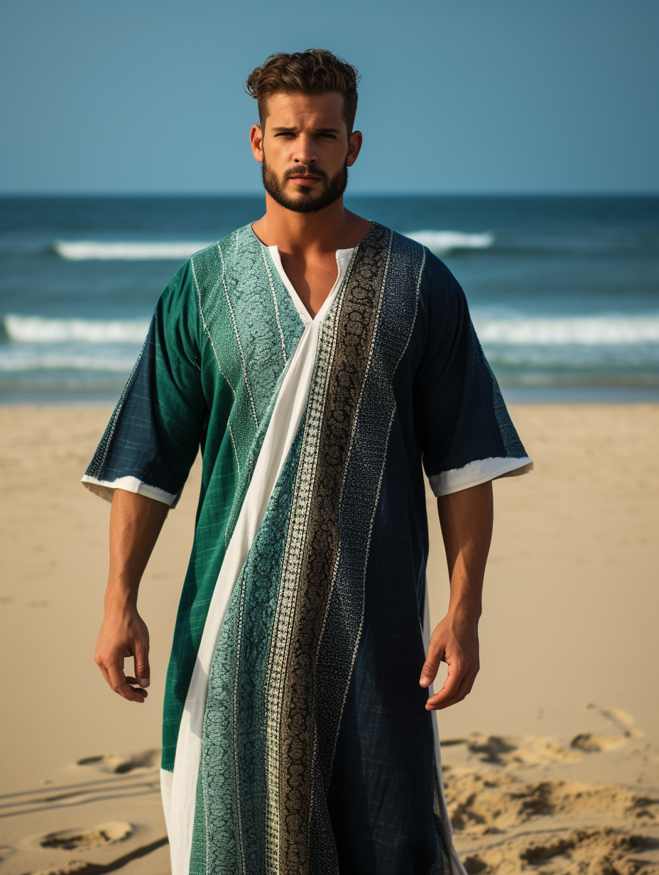 Men's Ethnic V-neck Long Kaftan