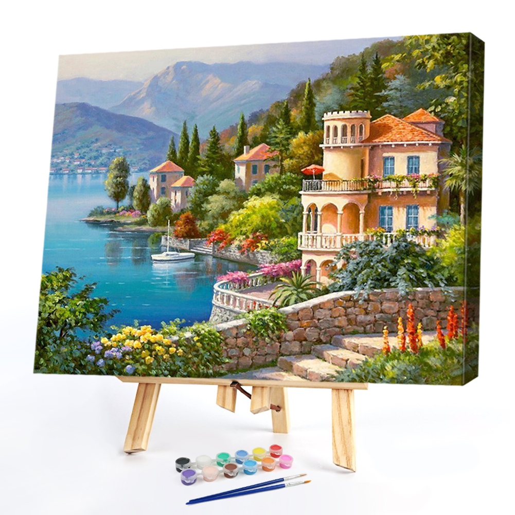 

50*40CM - Paint By Numbers - Downtown Scene, 501 Original