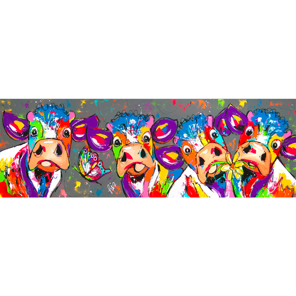 

Colorful Cow - Round Drill Diamond Painting - 90*30CM (Big Size), 501 Original