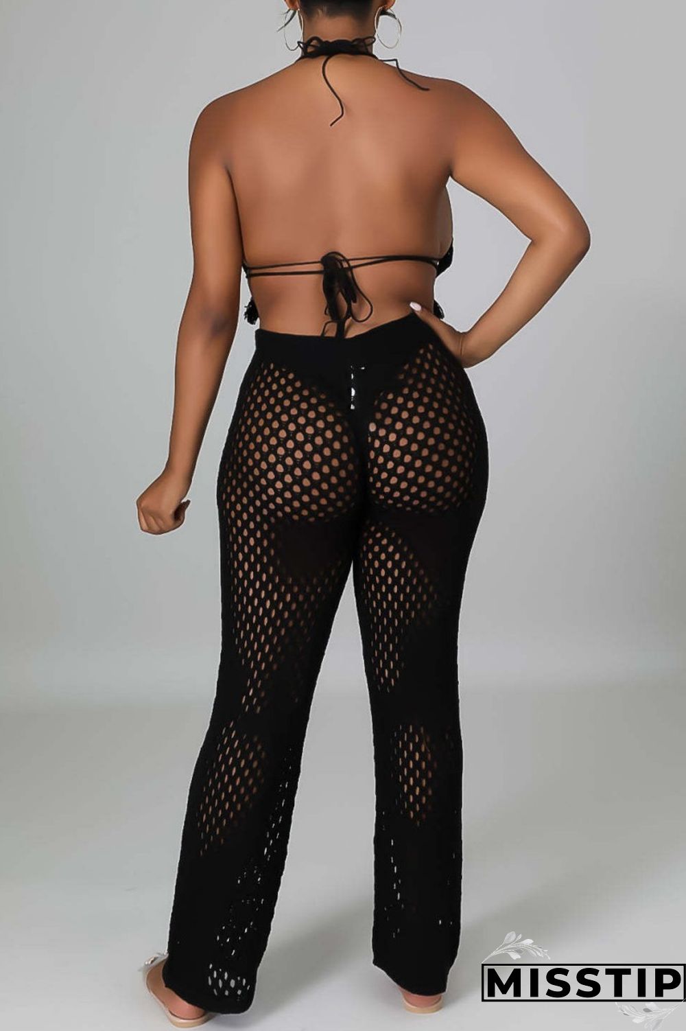 Orange Sexy Solid Bandage Hollowed Out Backless Halter Sleeveless Two Pieces