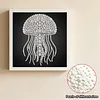 DIY Pearl Painting Jellyfish for Home Wall Decor(25x25cm)