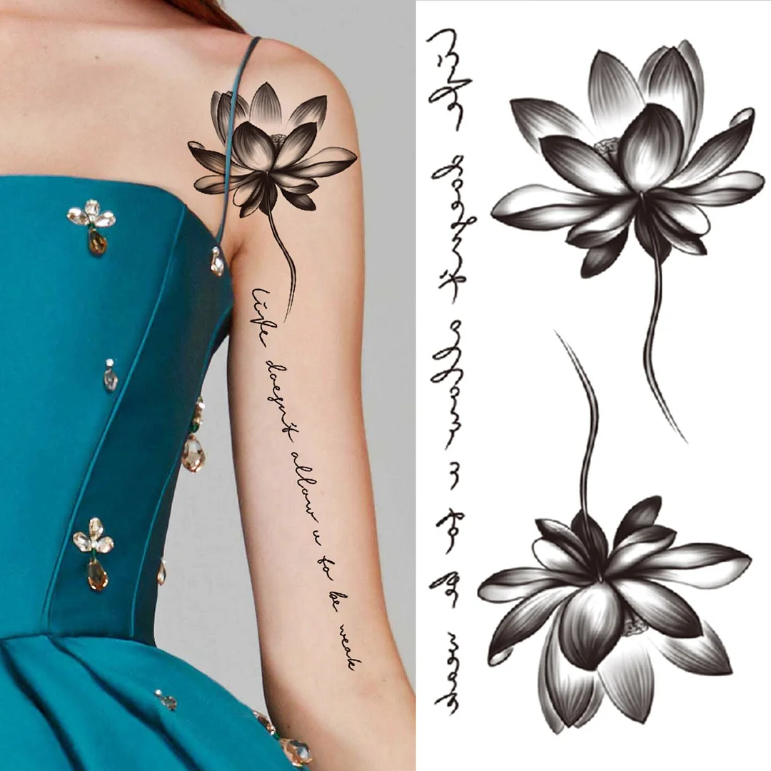 Sdrawing Pendant Temporary Tattoo For Women Men Butterfly Elephant Flower Fake Tattoo Waterproof Half Sleeve Thigh Tatoo Sticker