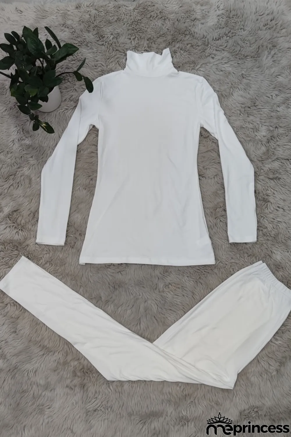 Dark Purple Fashion Casual Solid Basic Turtleneck Long Sleeve Two Pieces