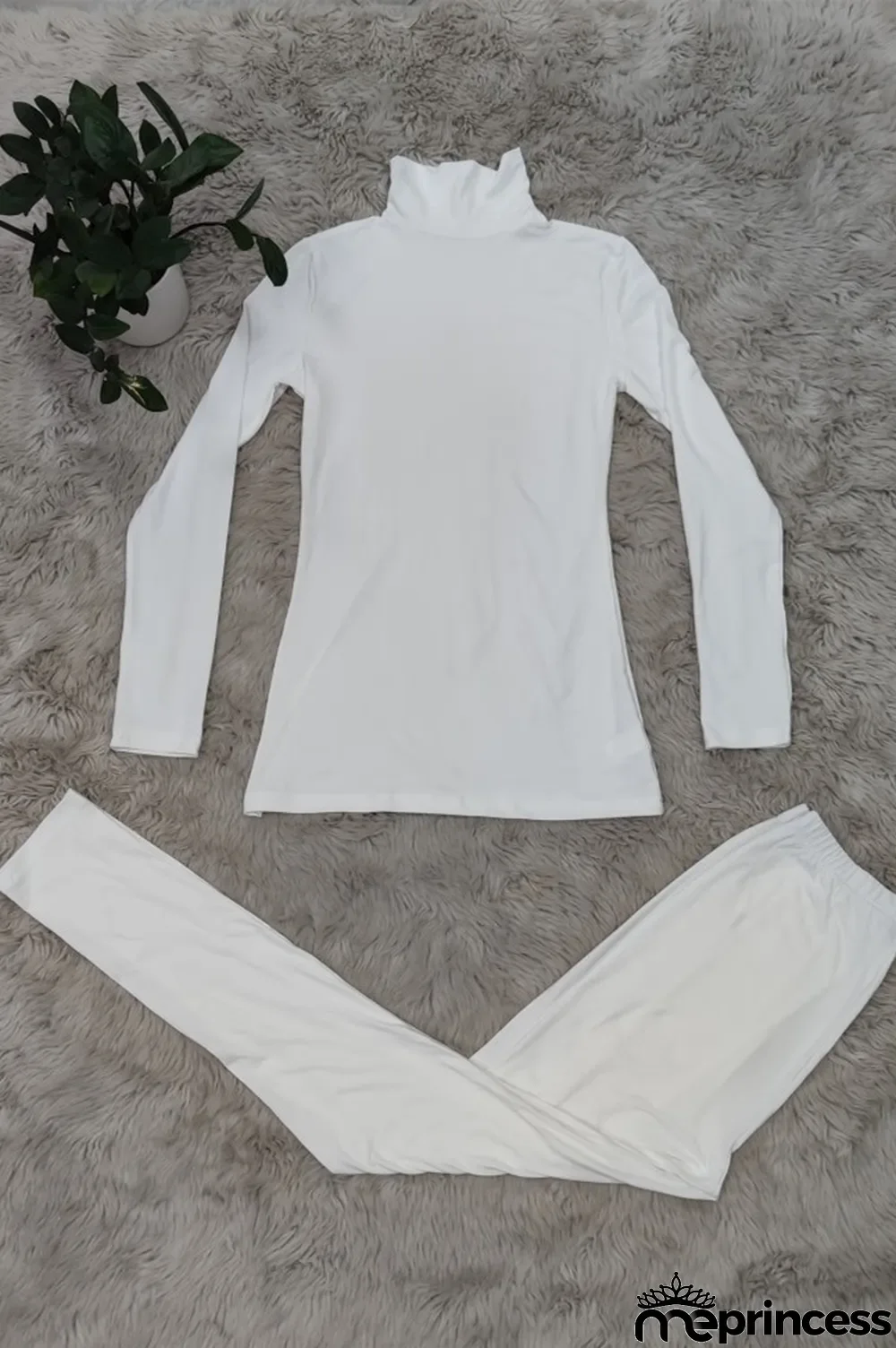 Dark Purple Fashion Casual Solid Basic Turtleneck Long Sleeve Two Pieces