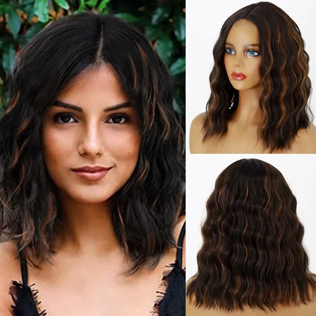 Jewtribute Hair®|Short Bob Curly Wig Black