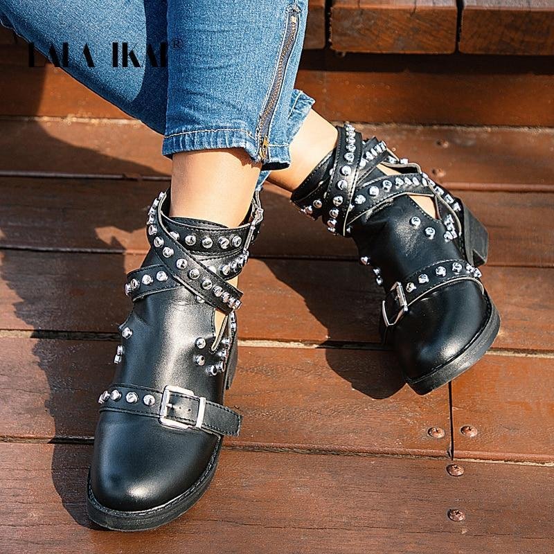 ankle boot with buckle strap