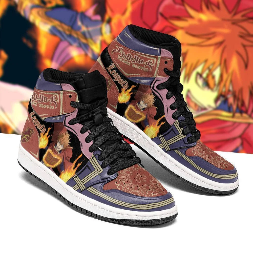 Kingofallstore - Crimson Lion Leopold Vermillion Sneakers Black Clover Anime Shoes