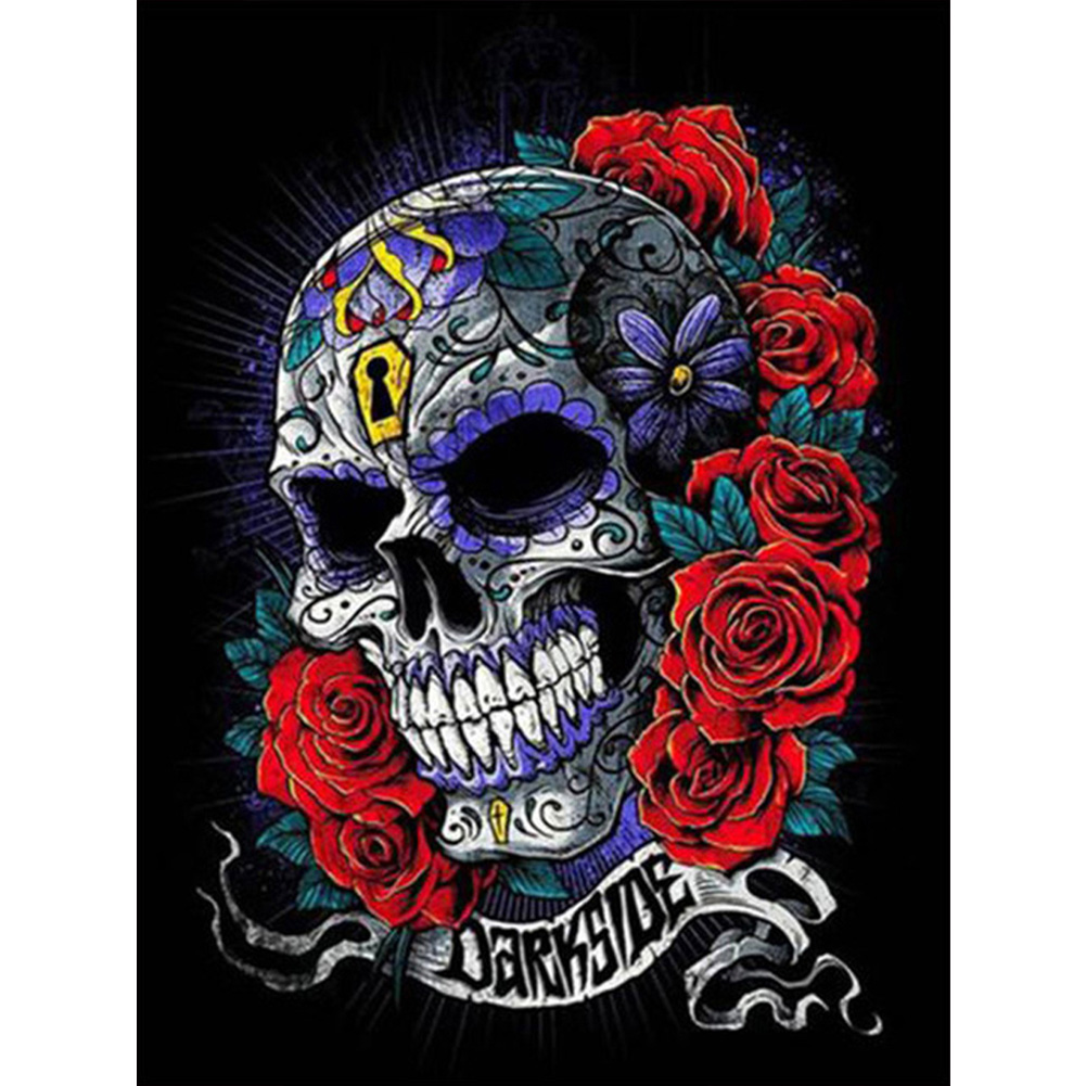 

Red Rose Skull - Round Drill Diamond Painting - 30*40CM, 501 Original