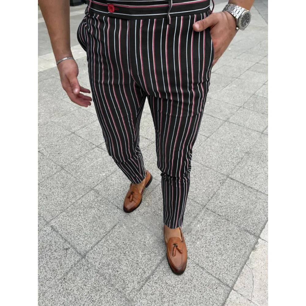 Men‘s Retro Stripe Printed Trousers