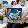 (25x25cm)DIY Whale Framed Handmade Pearl Painting Art Craft Kit Living Home Decor