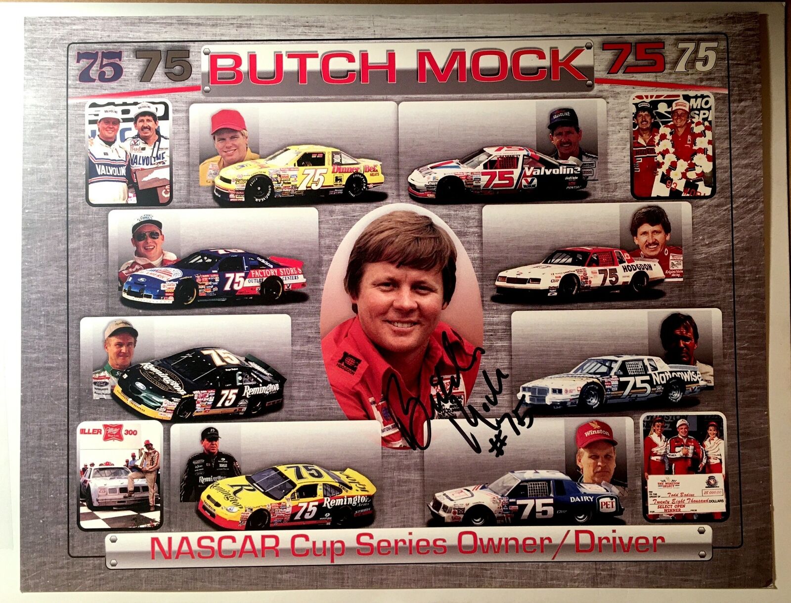 Butch Mock Signed 8.5x11 Photo Poster painting Nascar Owner Driver  SHIP Autograph Auto