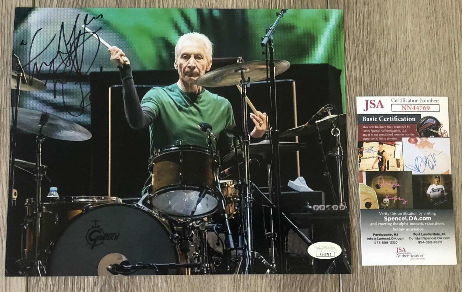 CHARLIE WATTS SIGNED AUTOGRAPH THE ROLLING STONES DRUMMER 8x10 Photo Poster painting & JSA COA