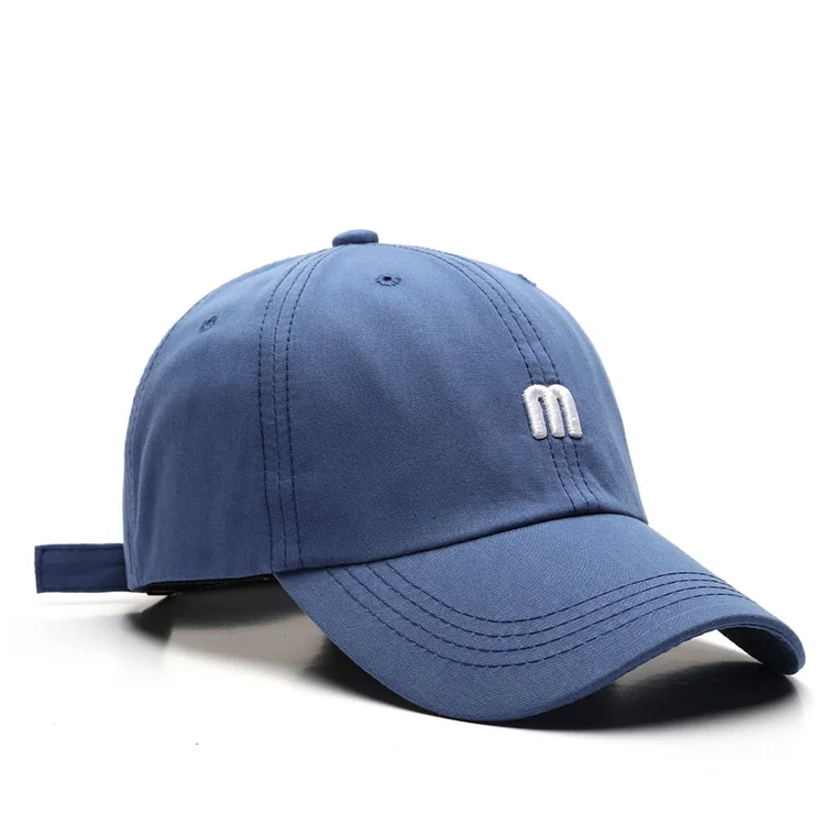 Embroidered M Baseball Cap For Women MenSpring Summer Cotton Solid Sunhat Sports Snapback CapsHip Hop Fishing Hat
