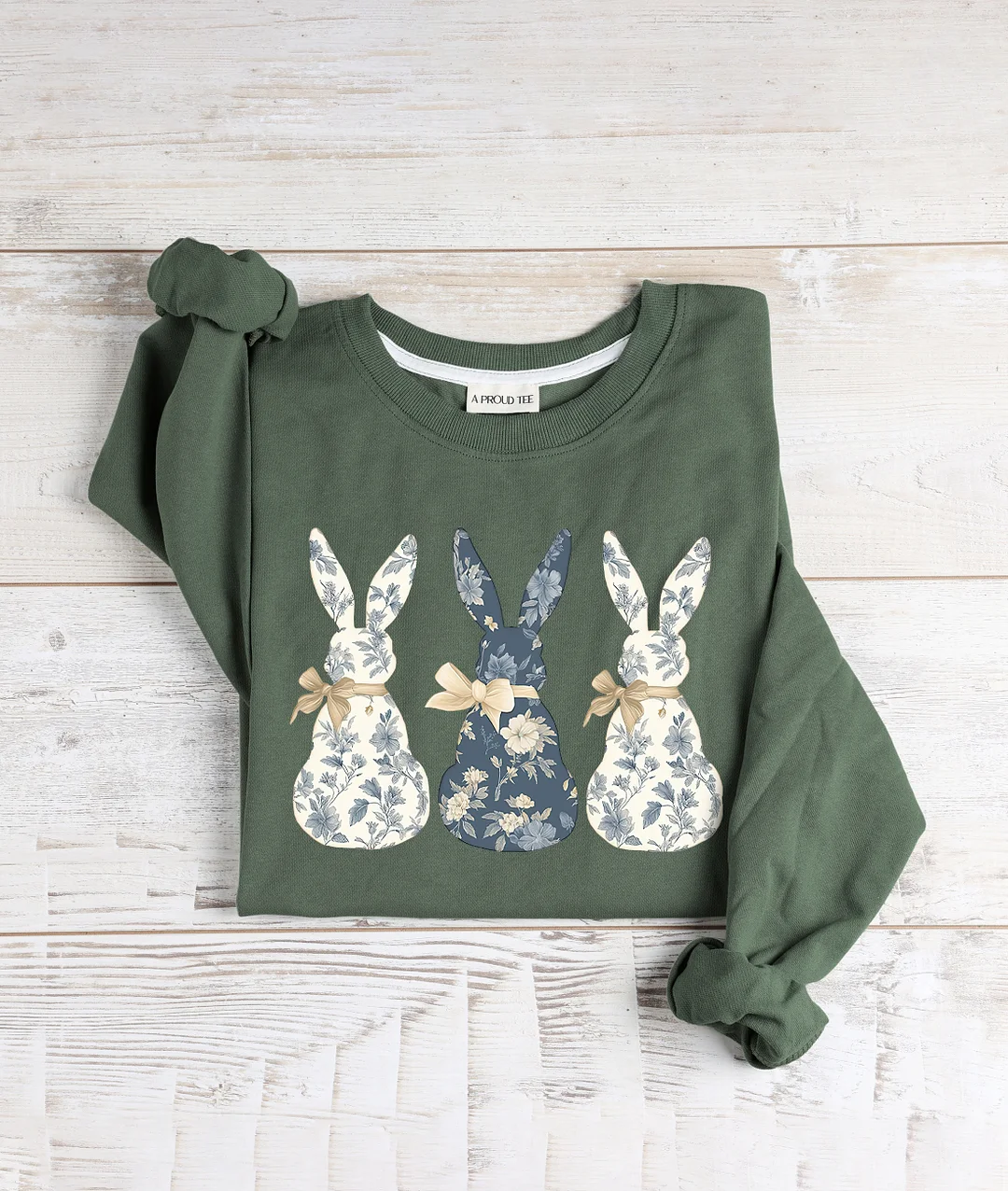 Floral Blue Bunny Sweatshirt