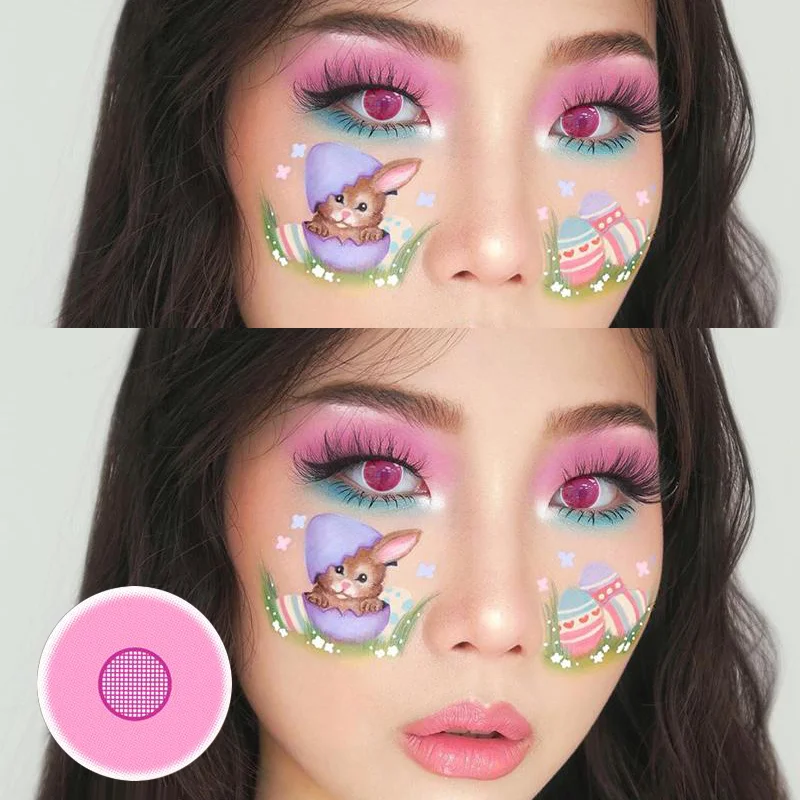 Rose Bloom Cosplay Contact Lenses Pink Style 14.5mm