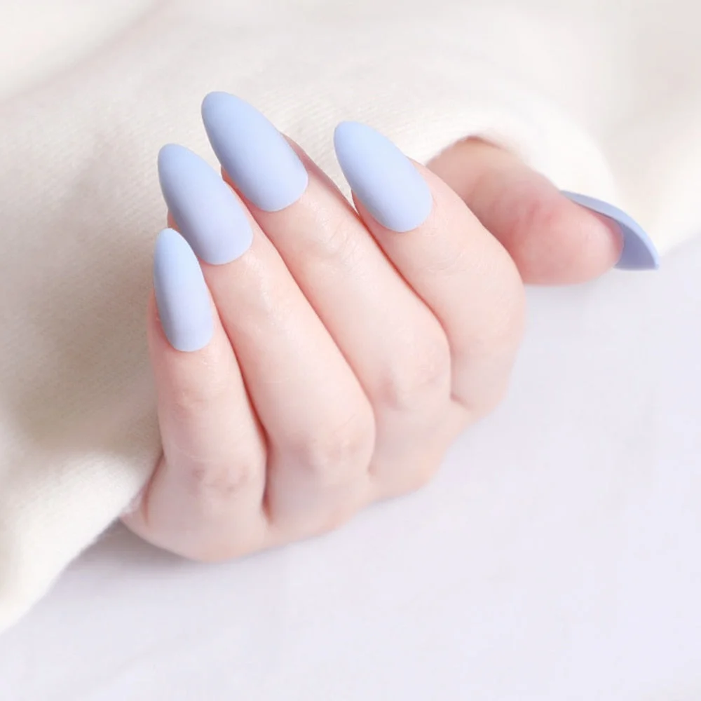 24Pcs Matte Dark Brown Artificial Fake Nails Long Stiletto False Nails For Design DIY Fingernails Art Tip Manicure Tool-Nail Inspo