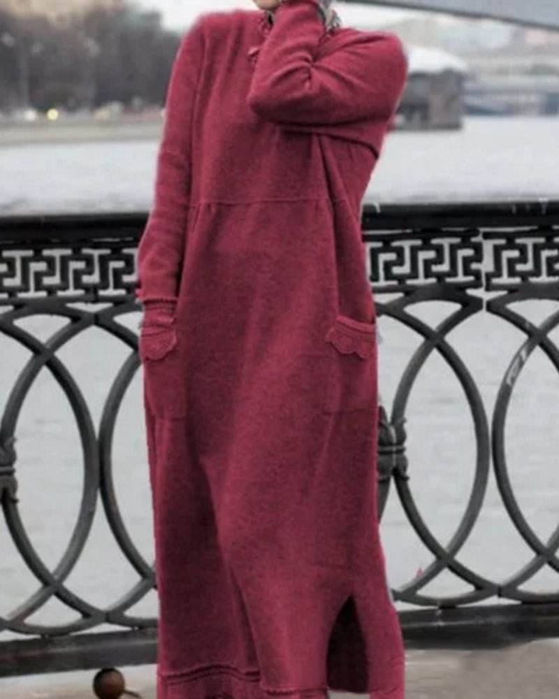 Lace Loose Large Knitted Long Dress